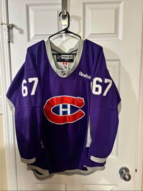 Vintage Reebok Montreal Canadiens #67 Purple Hockey Jersey